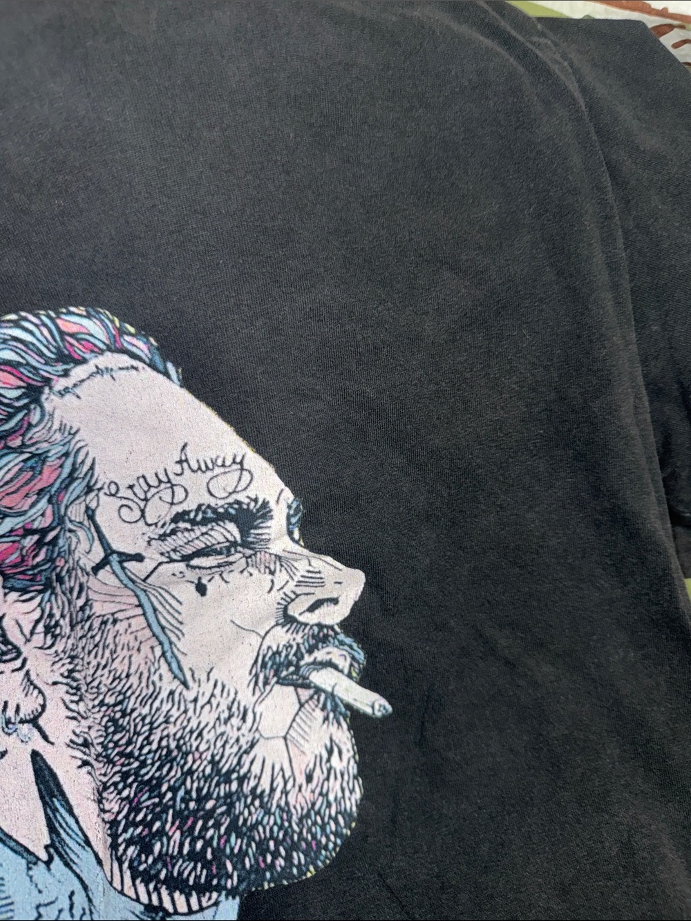 Post Malone Men's Black Graphic Tee with Pastel Portrait Print - Picture 4 of 4